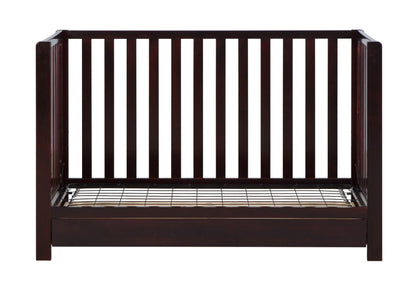 Emma 4‑in‑1 Convertible Crib with Storage Drawer Solid Wood Baby Bed