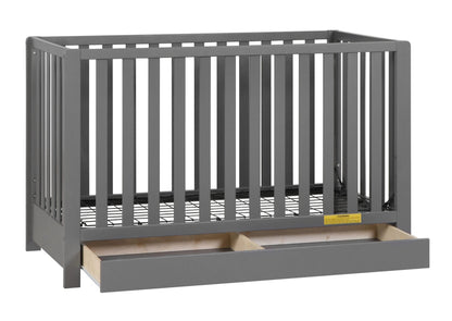 Emma 4‑in‑1 Convertible Crib with Storage Drawer Solid Wood Baby Bed