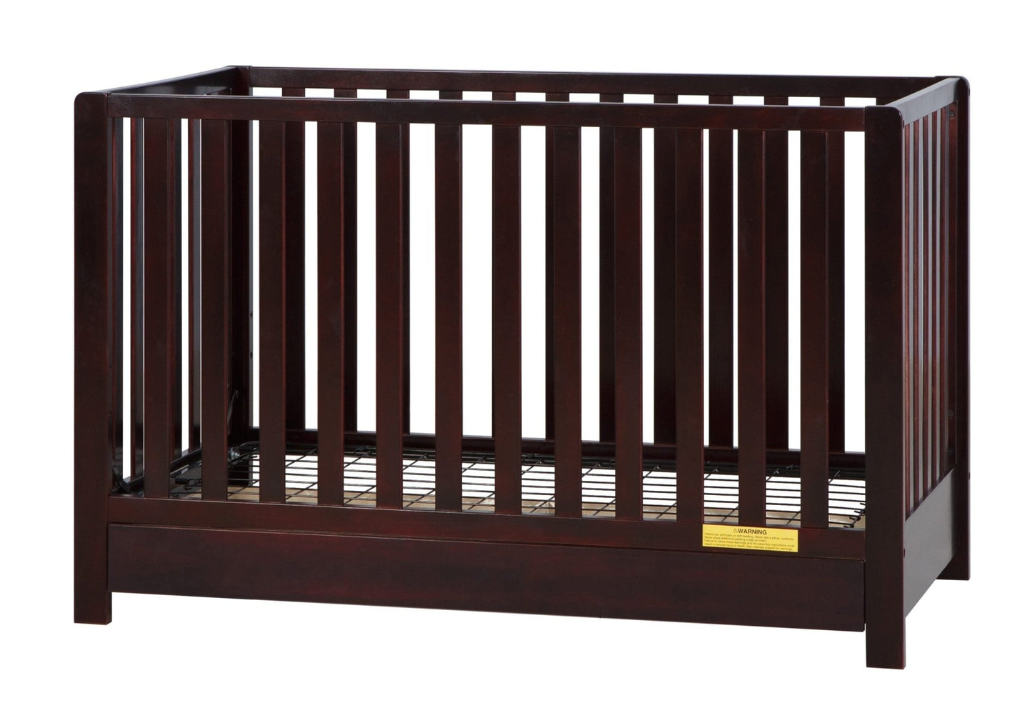 Emma 4‑in‑1 Convertible Crib with Storage Drawer Solid Wood Baby Bed