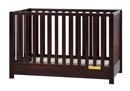Emma 4‑in‑1 Convertible Crib with Storage Drawer Solid Wood Baby Bed