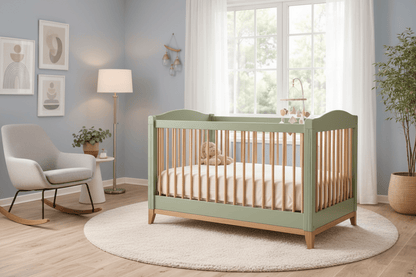 Emma 4‑in‑1 Convertible Crib with Storage Drawer Solid Wood Baby Bed