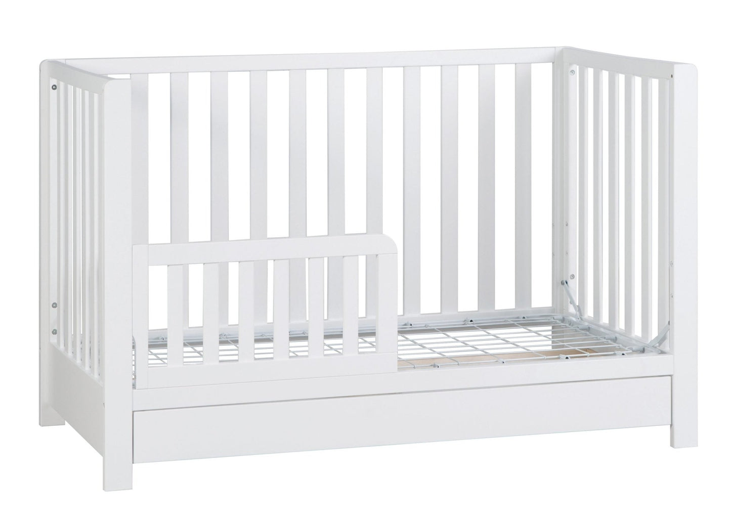 Emma 4‑in‑1 Convertible Crib with Storage Drawer Solid Wood Baby Bed
