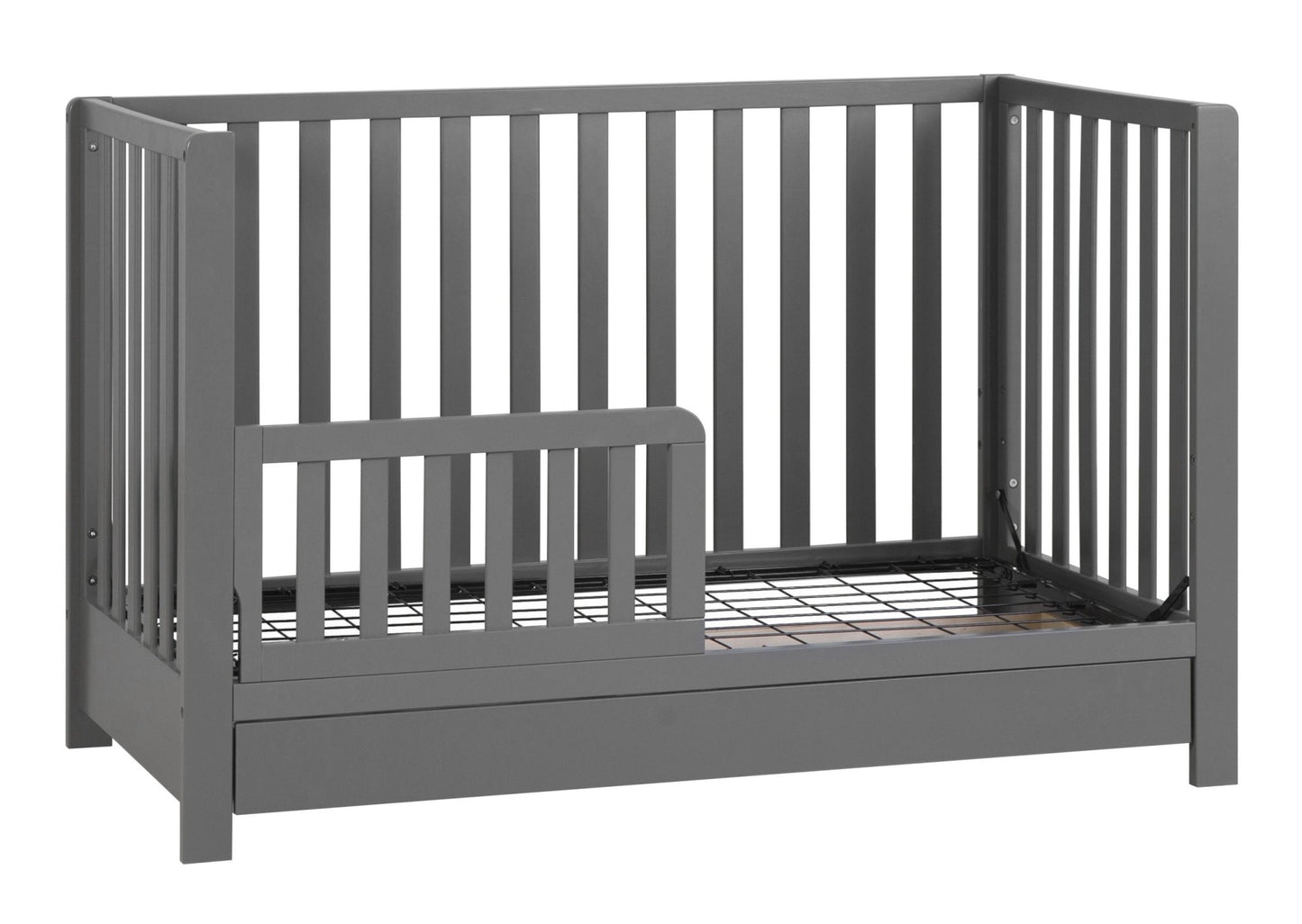 Emma 4‑in‑1 Convertible Crib with Storage Drawer Solid Wood Baby Bed