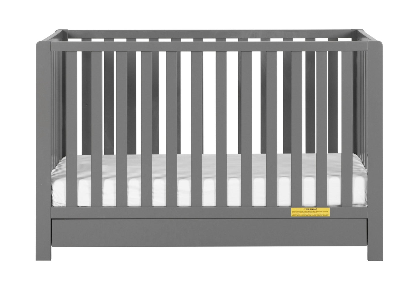 Emma 4‑in‑1 Convertible Crib with Storage Drawer Solid Wood Baby Bed