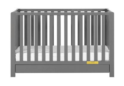 Emma 4‑in‑1 Convertible Crib with Storage Drawer Solid Wood Baby Bed