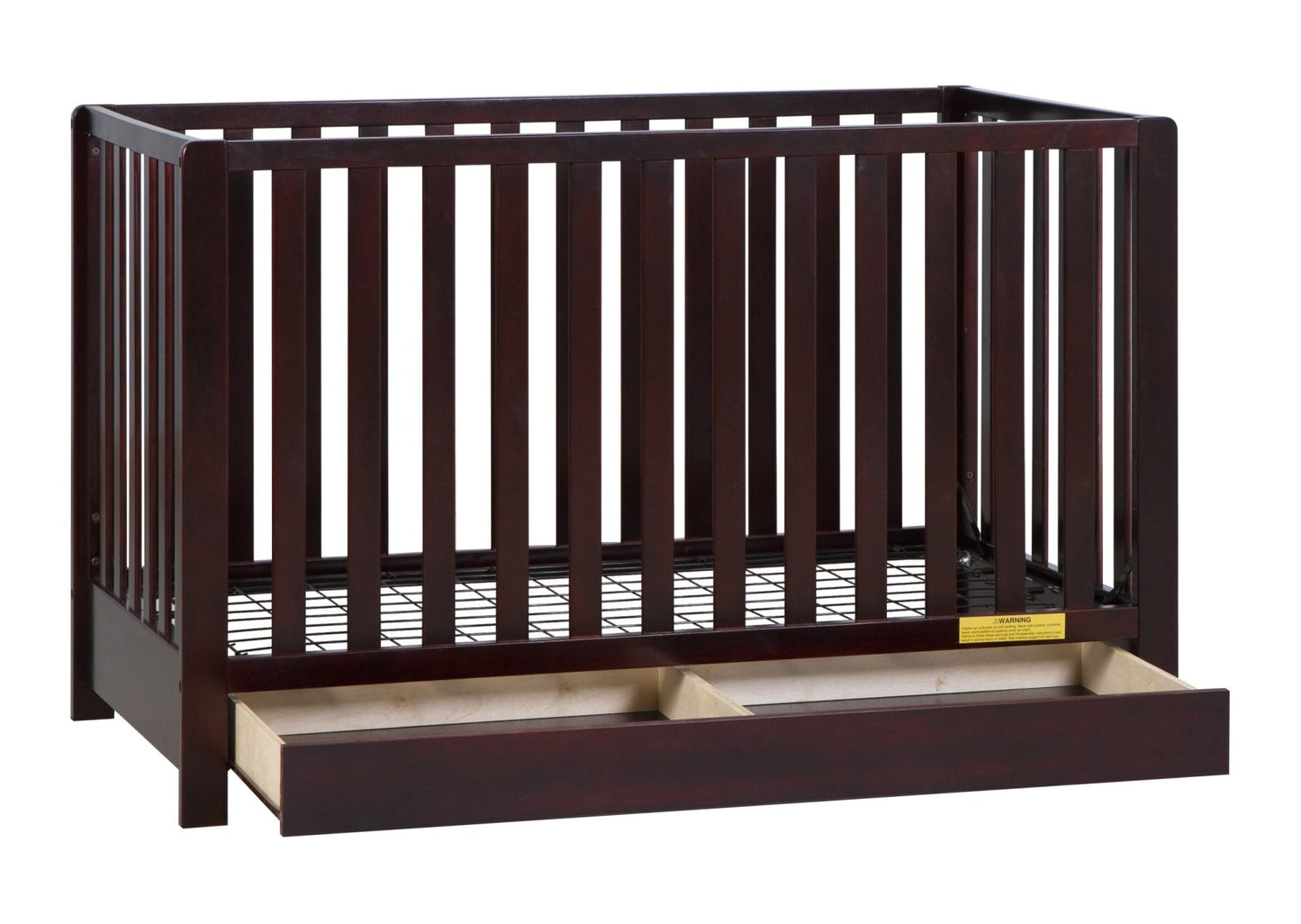 Emma 4‑in‑1 Convertible Crib with Storage Drawer Solid Wood Baby Bed