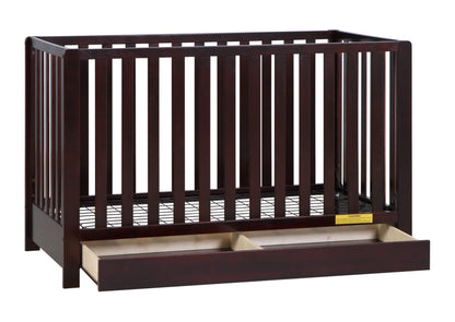 Emma 4‑in‑1 Convertible Crib with Storage Drawer Solid Wood Baby Bed