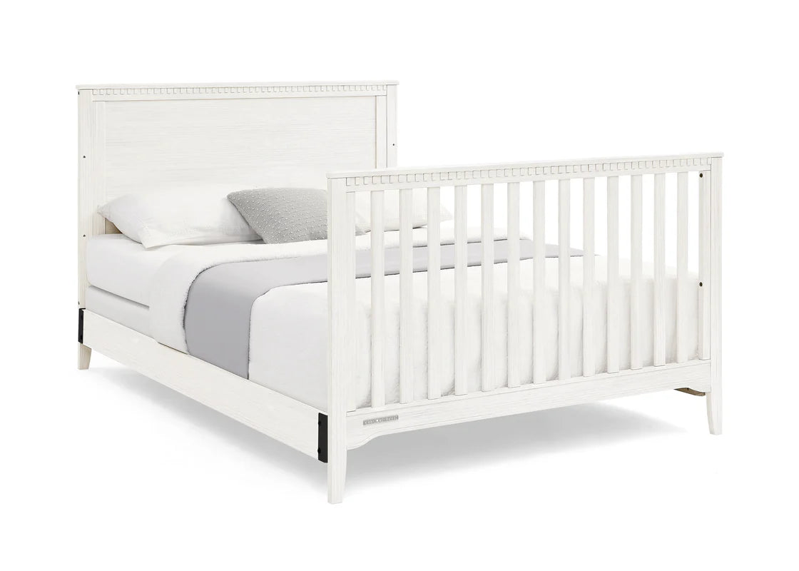 Kendall 6 In 1 Convertible Baby Crib with Classic Molding and Adjustable Mattress Height