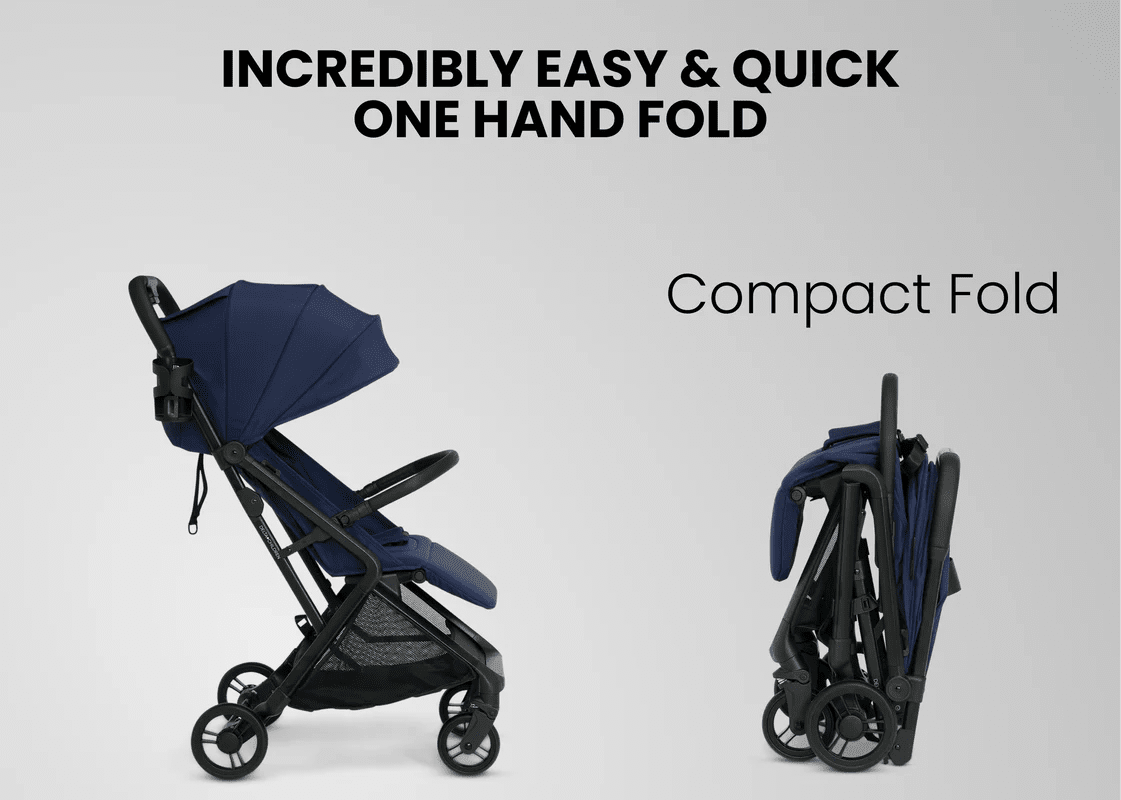 Icon Ultra Compact Lightweight Travel Stroller with One Hand Fold and Recline