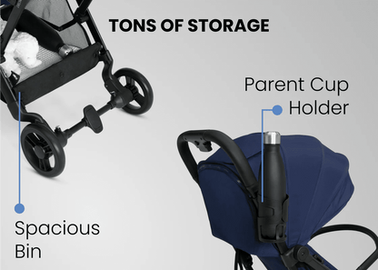 Icon Ultra Compact Lightweight Travel Stroller with One Hand Fold and Recline