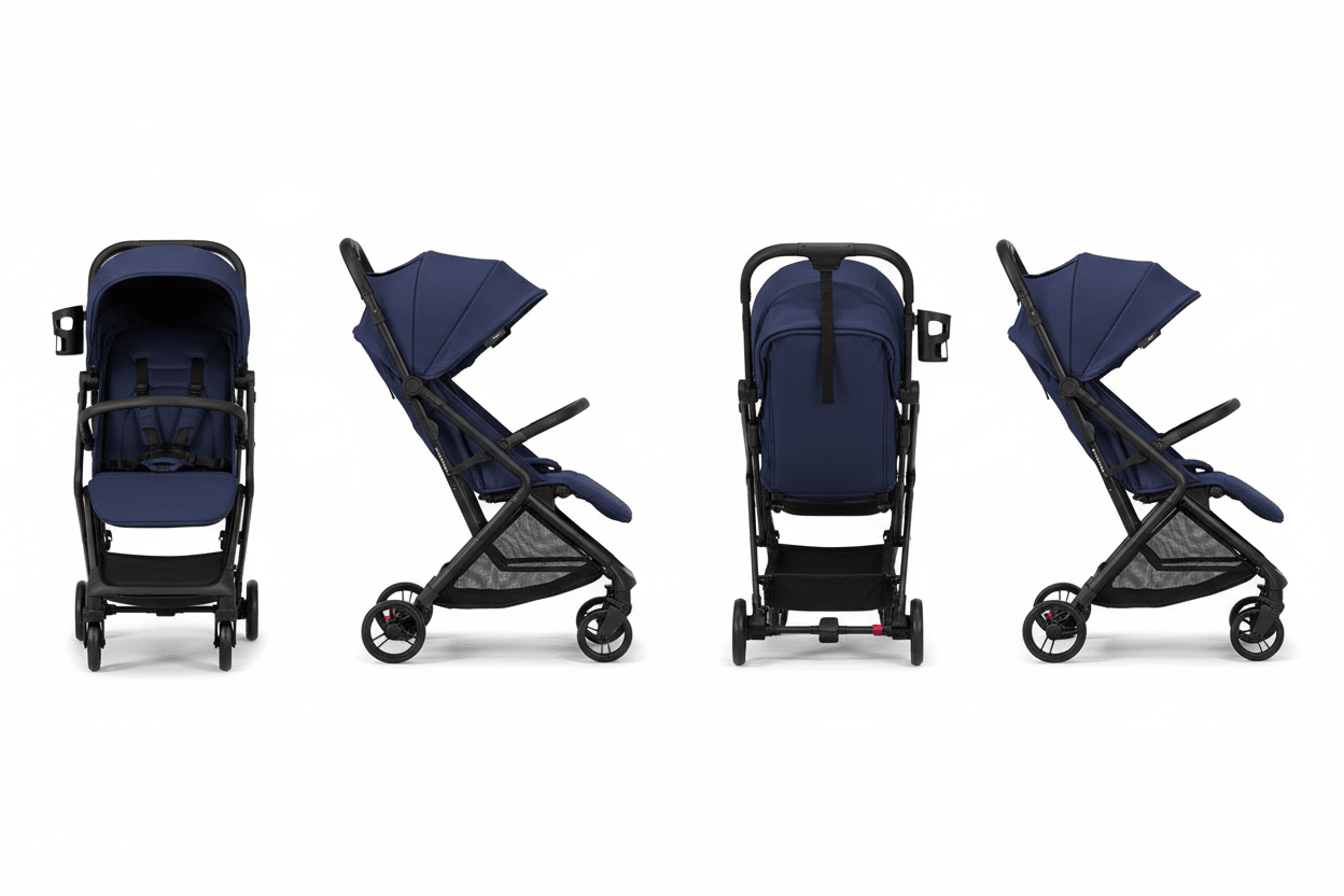 Icon Ultra Compact Lightweight Travel Stroller with One Hand Fold and Recline