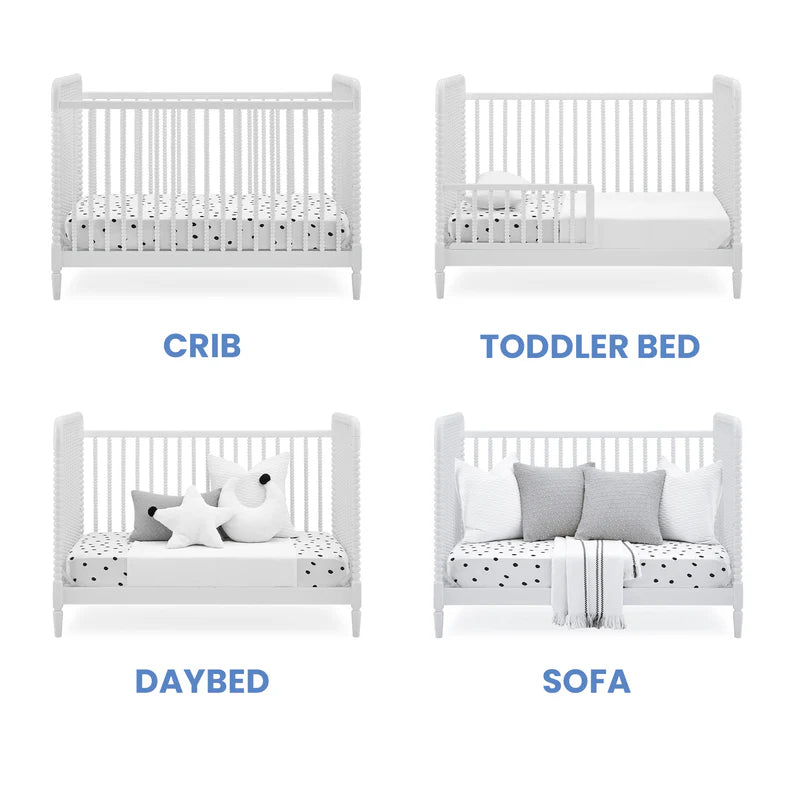 Saint 4-in-1 Convertible Crib - Timeless Jenny Lind Style, Converts to Toddler Bed