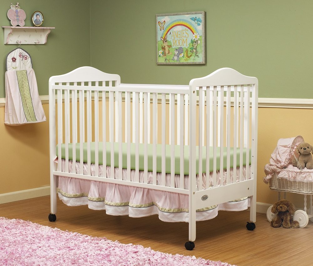 Orbelle Jenny Full Size Portable Convertible Baby Crib with Casters