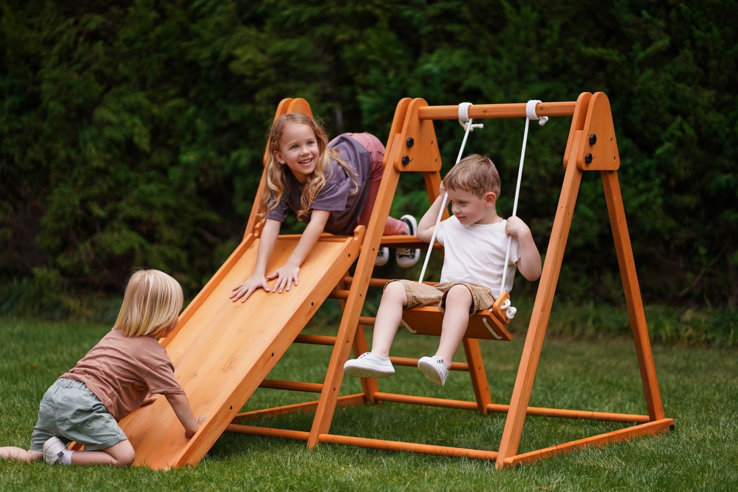 Juniper Folding Indoor & Outdoor Playset | Wooden Climber for Toddlers