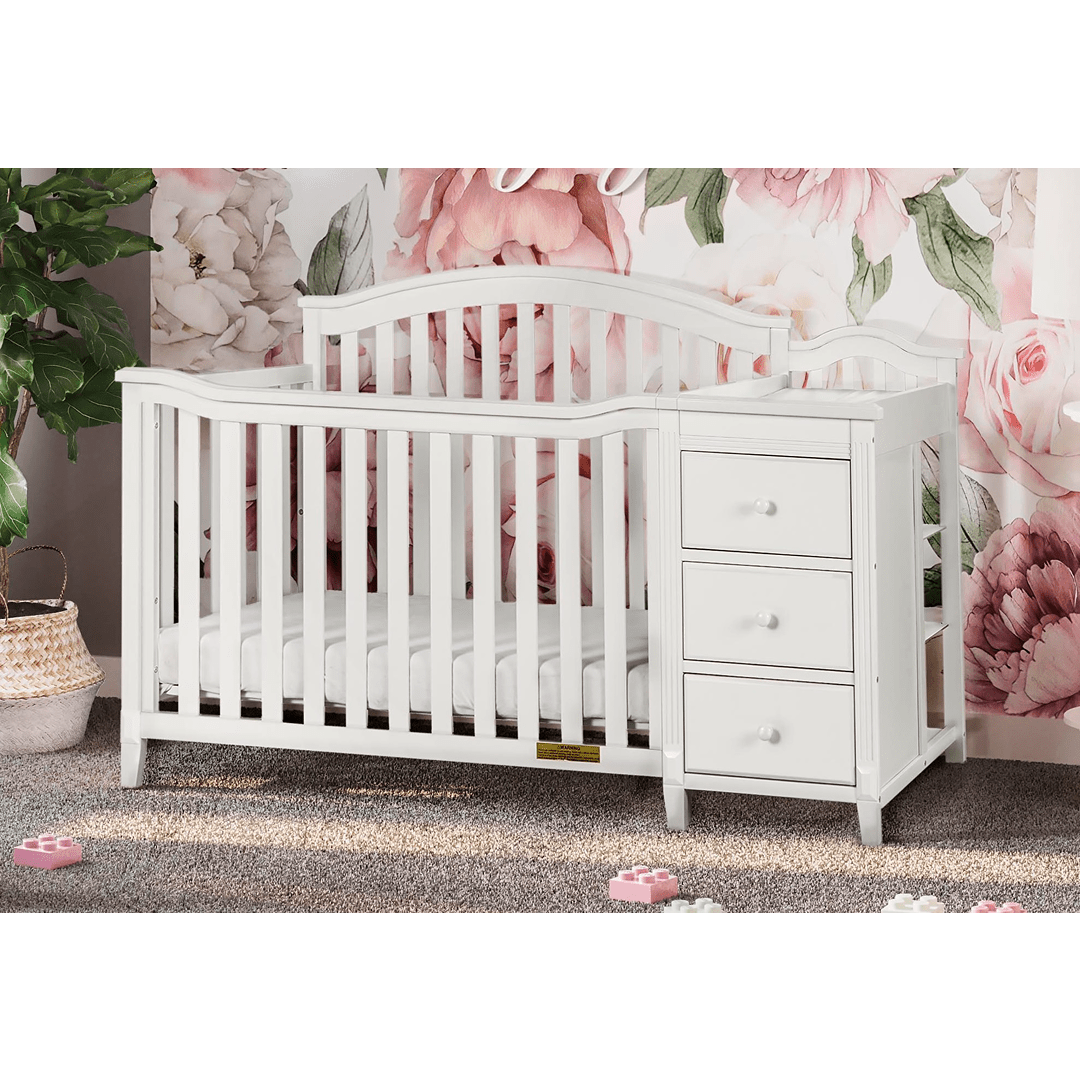 Kali II Nursery 4-in-1 Convertible Crib with Built-In Changer & Storage Drawer