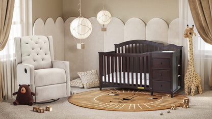 Kali II Nursery 4-in-1 Convertible Crib with Built-In Changer & Storage Drawer