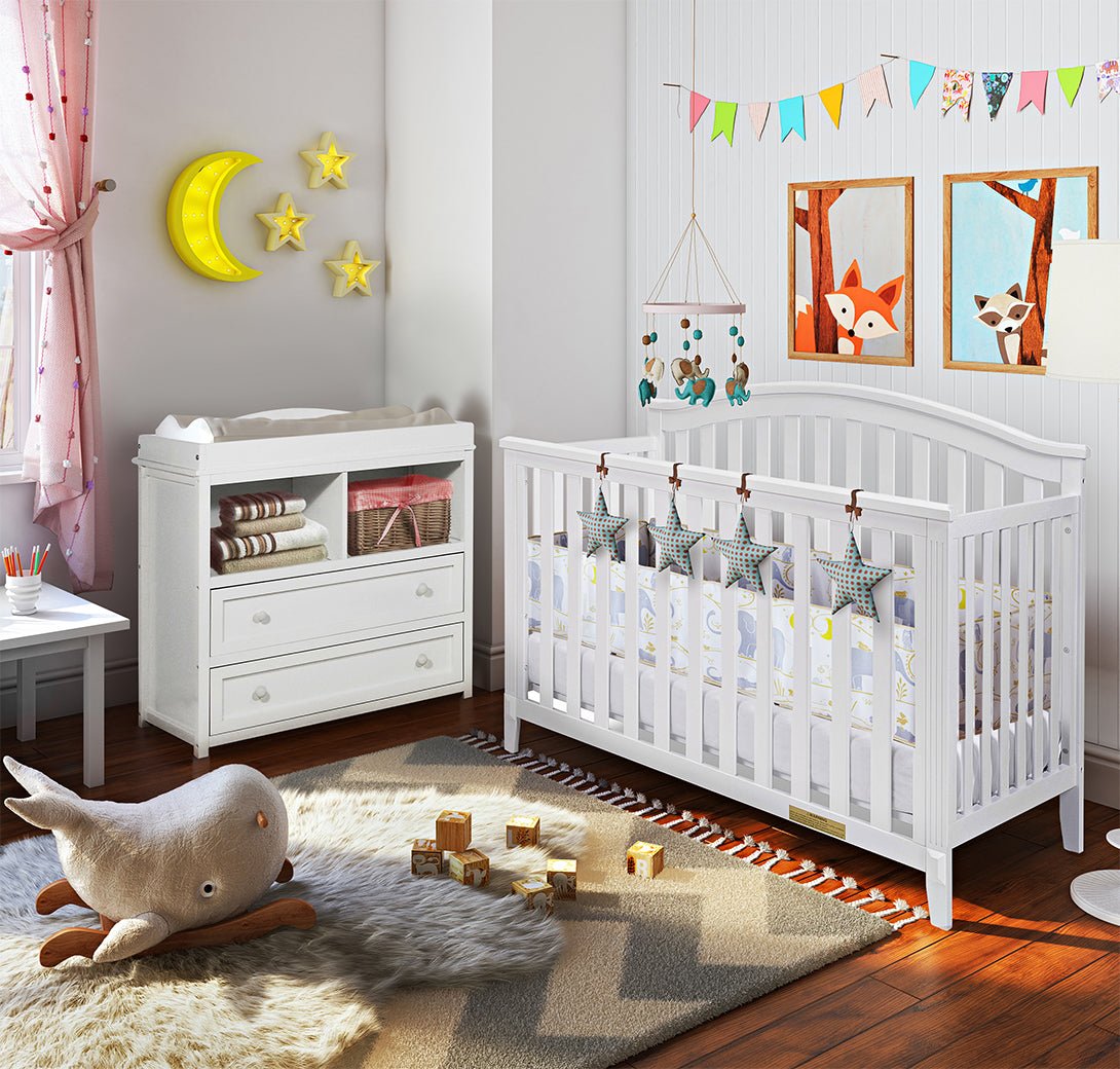 Kali Nursery 4-in-1 Convertible Crib with Toddler Conversion Design