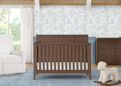 Kendall 6 In 1 Convertible Baby Crib with Classic Molding and Adjustable Mattress Height