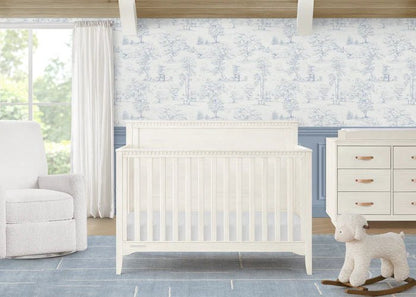 Kendall 6 In 1 Convertible Baby Crib with Classic Molding and Adjustable Mattress Height