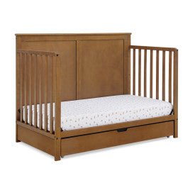 Logan 6 In 1 Convertible Baby Crib with Storage Drawer and Adjustable Mattress Height