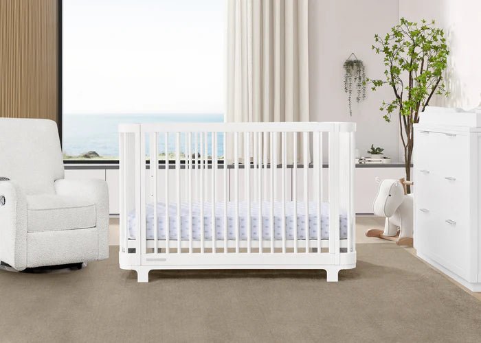 Logan 6 In 1 Convertible Baby Crib with Storage Drawer and Adjustable Mattress Height