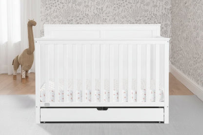 Logan 6 In 1 Convertible Baby Crib with Storage Drawer and Adjustable Mattress Height