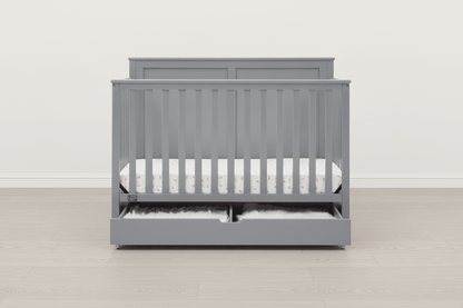Logan 6 In 1 Convertible Baby Crib with Storage Drawer and Adjustable Mattress Height
