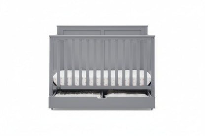 Logan 6 In 1 Convertible Baby Crib with Storage Drawer and Adjustable Mattress Height