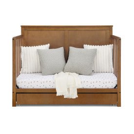 Logan 6 In 1 Convertible Baby Crib with Storage Drawer and Adjustable Mattress Height