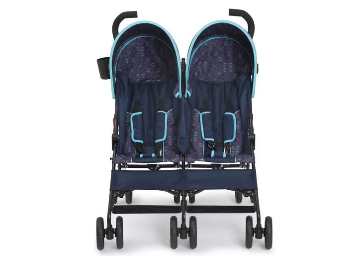 LX Lightweight Side-by-Side Double Baby Stroller with Recline and Canopy