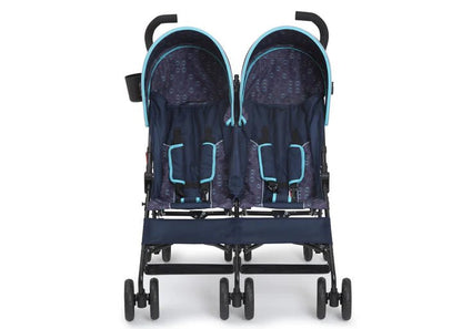 LX Lightweight Side-by-Side Double Baby Stroller with Recline and Canopy