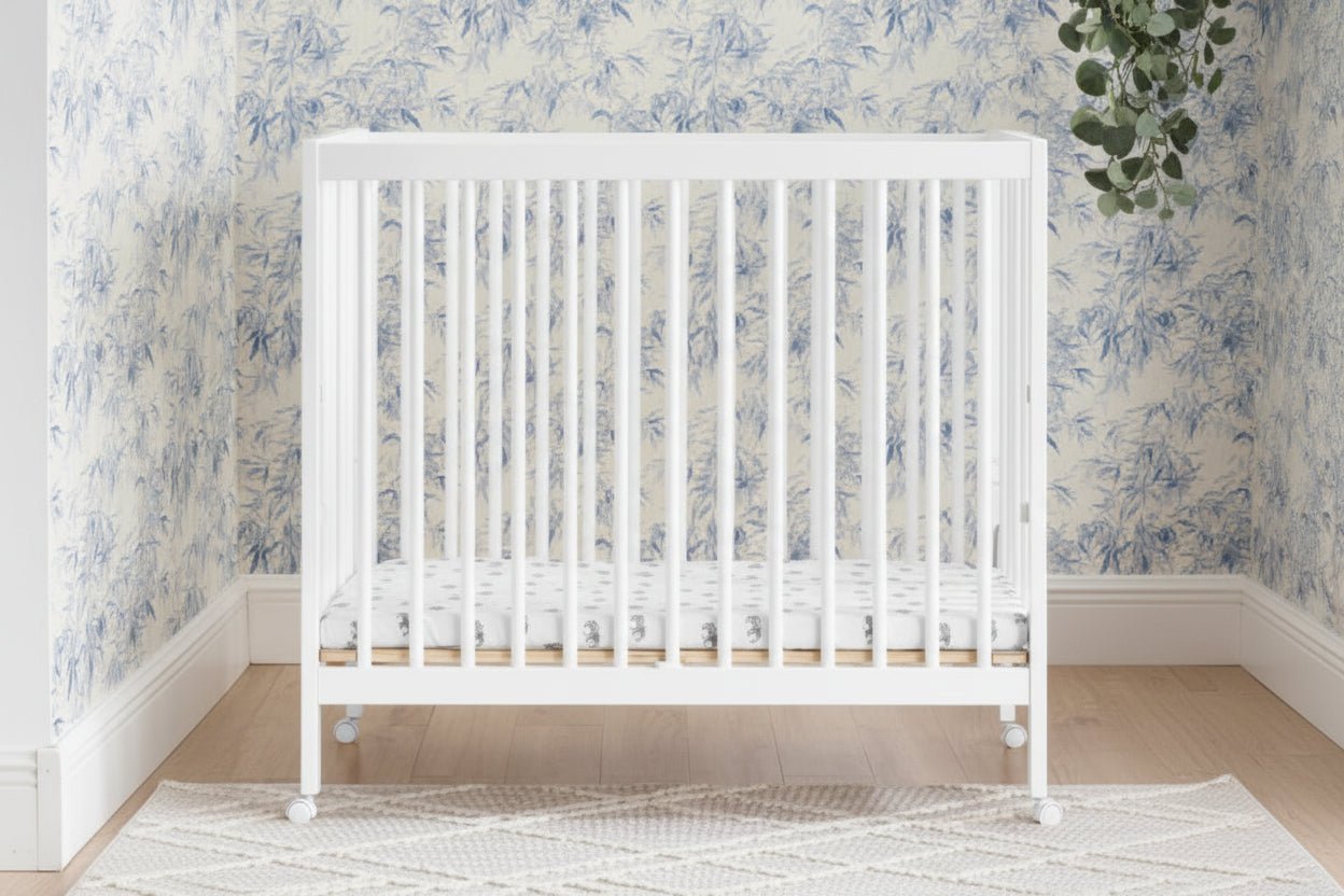 Mia Portable Folding Mini Baby Crib with Mattress and Space Saving Design