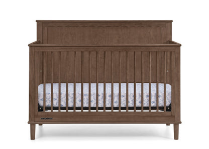 Penelope 6 In 1 Convertible Baby Crib with Scalloped Design and Adjustable Mattress Height
