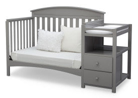 Abby Convertible Crib and Changing Table Combo with Storage Drawers and Adjustable Mattress Height
