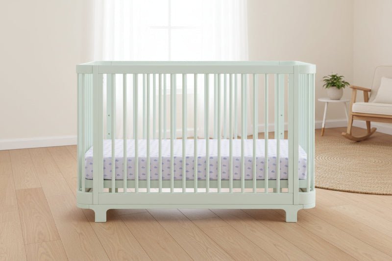 Nest 4 In 1 Convertible Baby Crib with Rounded Design and Adjustable Mattress Height