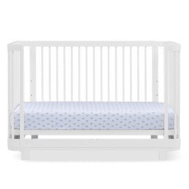 Nest 4 In 1 Convertible Baby Crib with Rounded Design and Adjustable Mattress Height