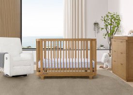 Nest 4 In 1 Convertible Baby Crib with Rounded Design and Adjustable Mattress Height