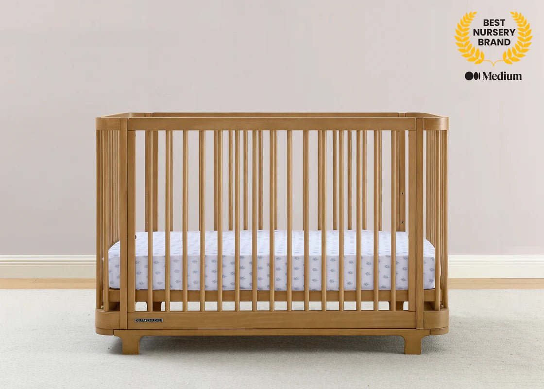 Nest 4 In 1 Convertible Baby Crib with Rounded Design and Adjustable Mattress Height