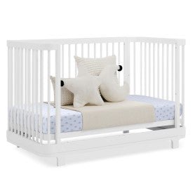 Nest 4 In 1 Convertible Baby Crib with Rounded Design and Adjustable Mattress Height