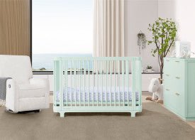 Nest 4 In 1 Convertible Baby Crib with Rounded Design and Adjustable Mattress Height