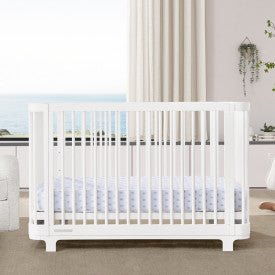 Nest 4 In 1 Convertible Baby Crib with Rounded Design and Adjustable Mattress Height
