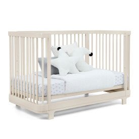 Nest 4 In 1 Convertible Baby Crib with Rounded Design and Adjustable Mattress Height