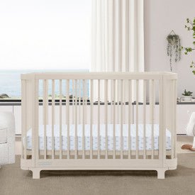 Nest 4 In 1 Convertible Baby Crib with Rounded Design and Adjustable Mattress Height