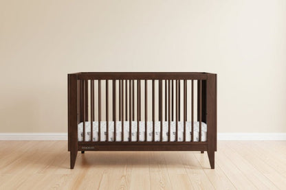Ollie 4 In 1 Convertible Baby Crib with Mid Century Design and Adjustable Mattress Height