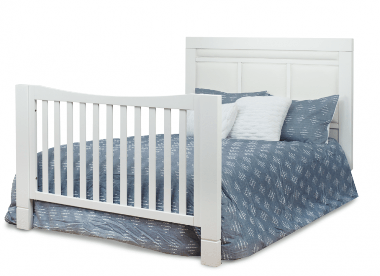 Orbelle Crystal Full Size Convertible Baby Crib with Trundle White or White Gray Nursery Bed