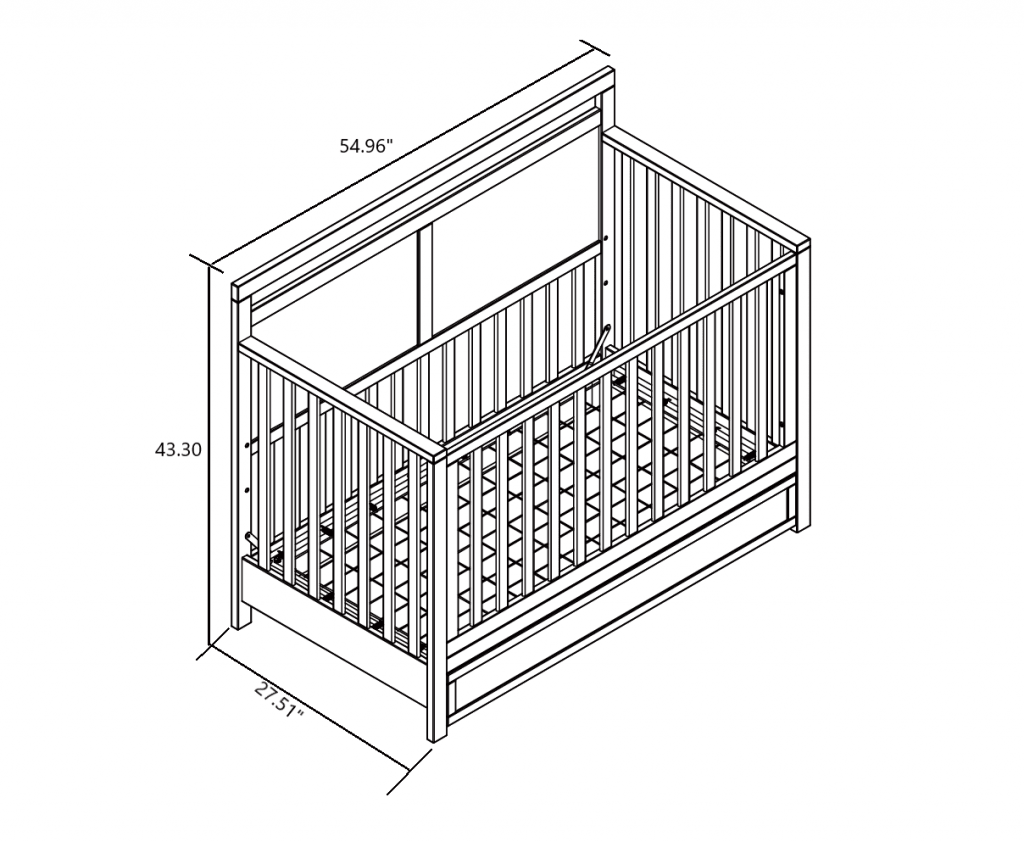 Orbelle Gabby Full Size Baby Crib White Solid Wood Convertible Nursery Crib