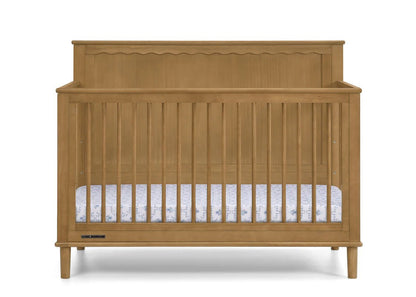 Penelope 6 In 1 Convertible Baby Crib with Scalloped Design and Adjustable Mattress Height