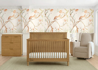 Penelope 6 In 1 Convertible Baby Crib with Scalloped Design and Adjustable Mattress Height