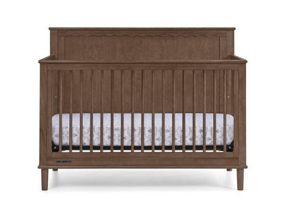 Penelope 6 In 1 Convertible Baby Crib with Scalloped Design and Adjustable Mattress Height