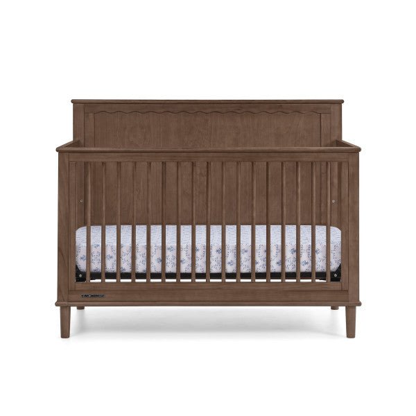 Penelope 6 In 1 Convertible Baby Crib with Scalloped Design and Adjustable Mattress Height